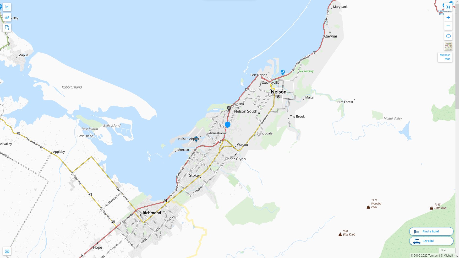 	Nelson	 Highway and Road Map